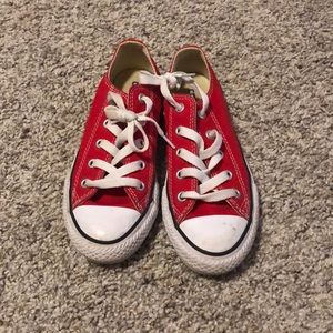 Red Converse shoes 👟